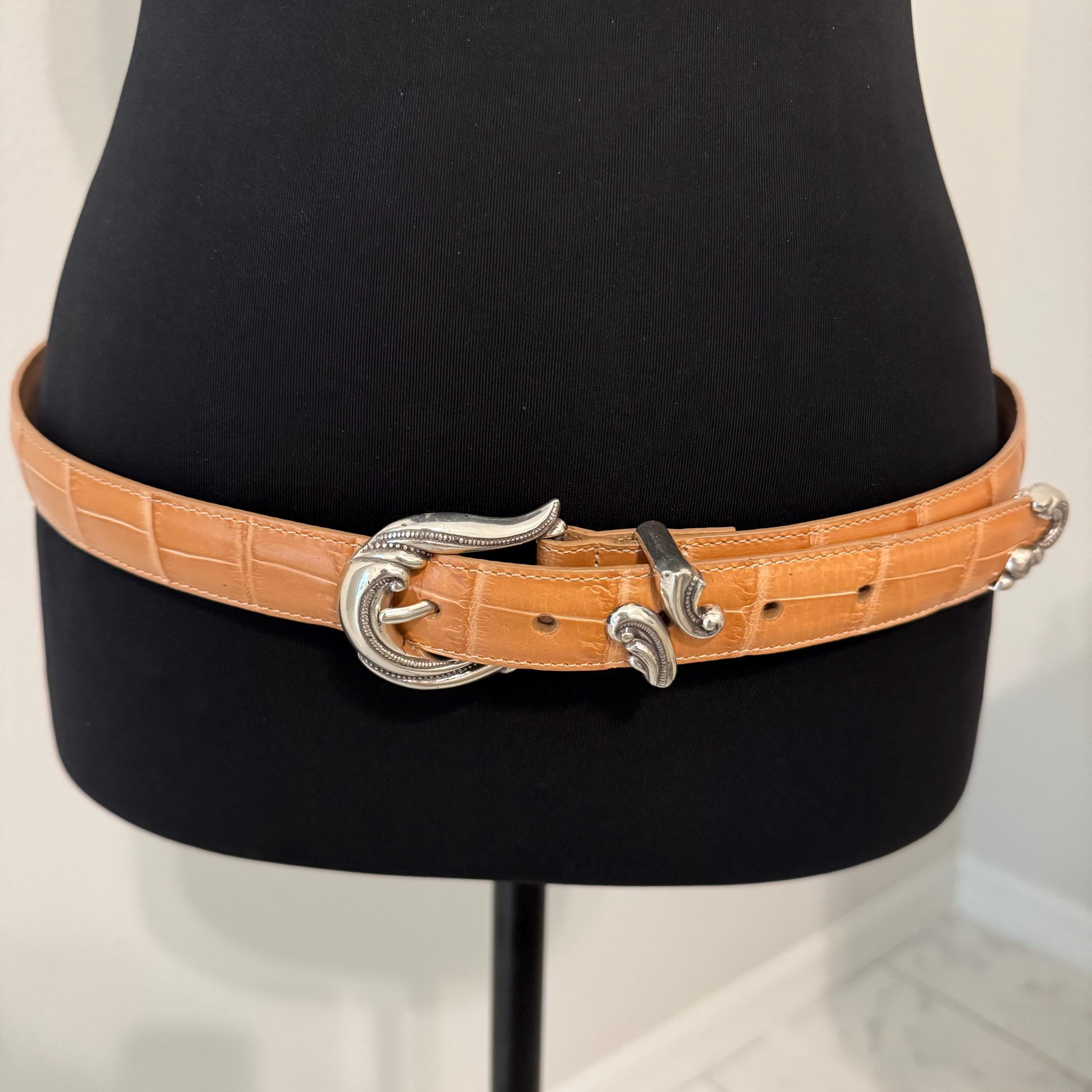 Coldwater Creek Tan Leather Belt With A Chunky Gold Metal Closure Size M Boho Coldwater Creek Women main image 2