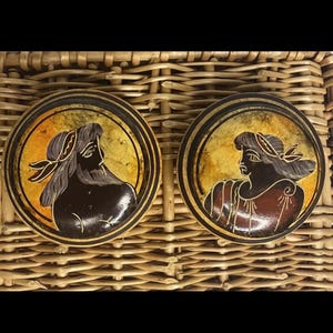 Vintage Set Of 2 Trinket Boxes Hand Made In Greece