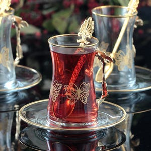 12/18-teiliges türkisches Teeset und arabisches Kaffeeset -FARASHA GOLD