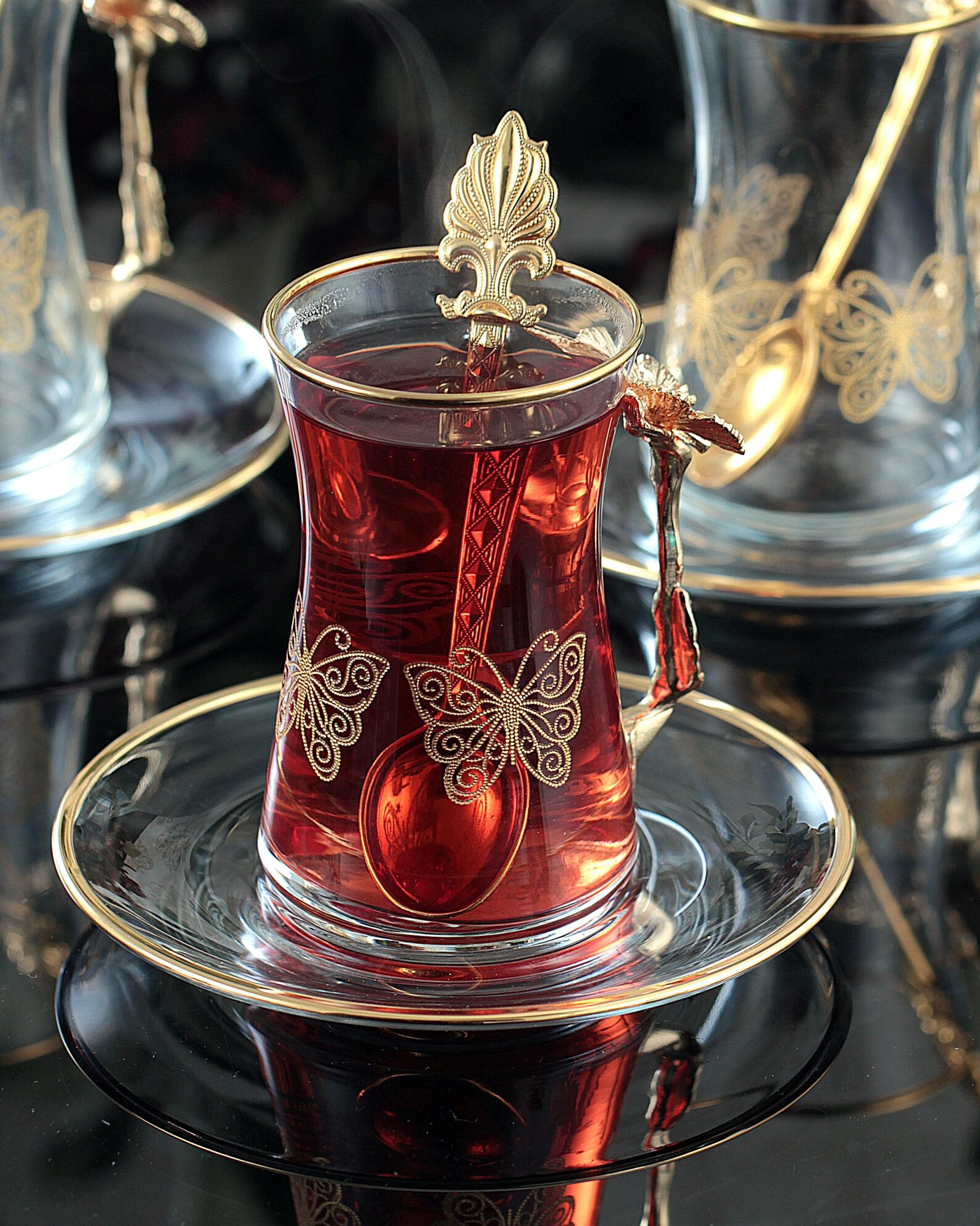12/18 Pcs Turkish Tea Set and Arabic Coffee Set -FARASHA GOLD - Etsy