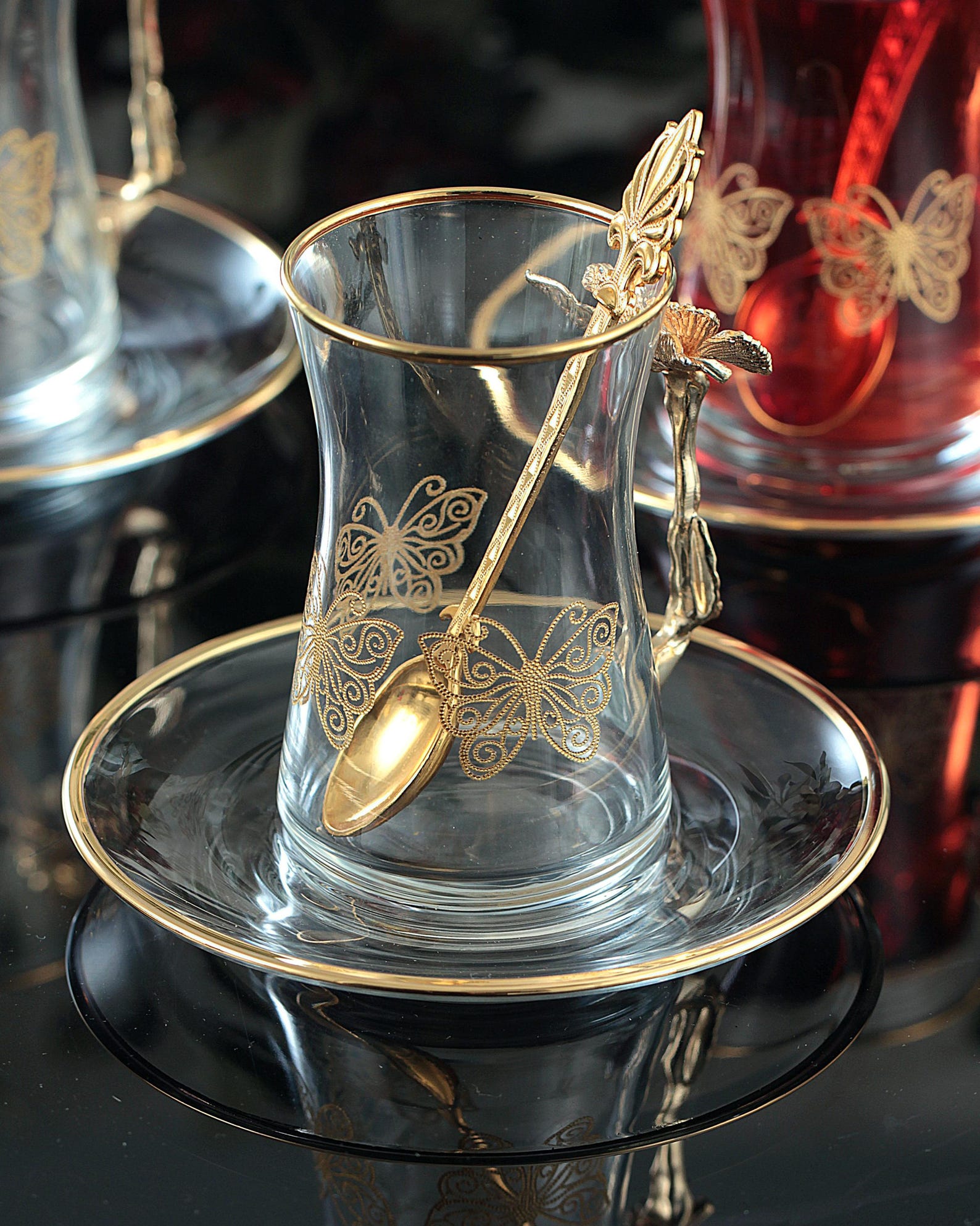 12/18 Pcs Turkish Tea Set and Arabic Coffee Set -FARASHA GOLD - Etsy