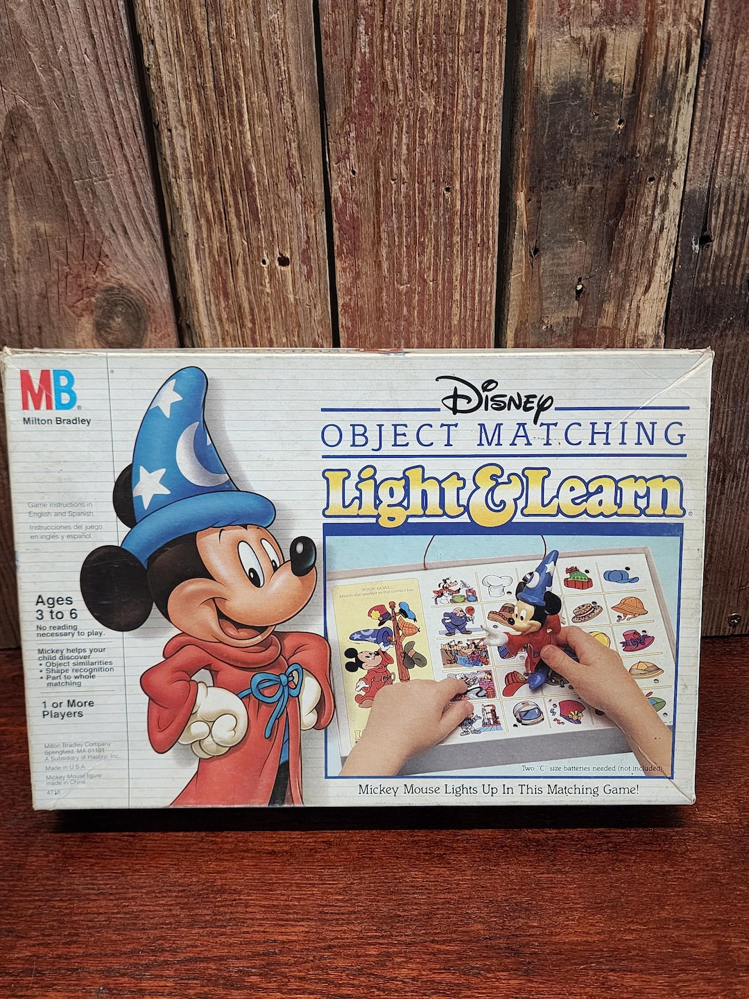 Vintage Milton Bradley Light & Learn Game Featuring Walt Disney's