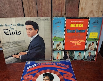 Vintage Set of Three Elvis Presley Vinyl Records