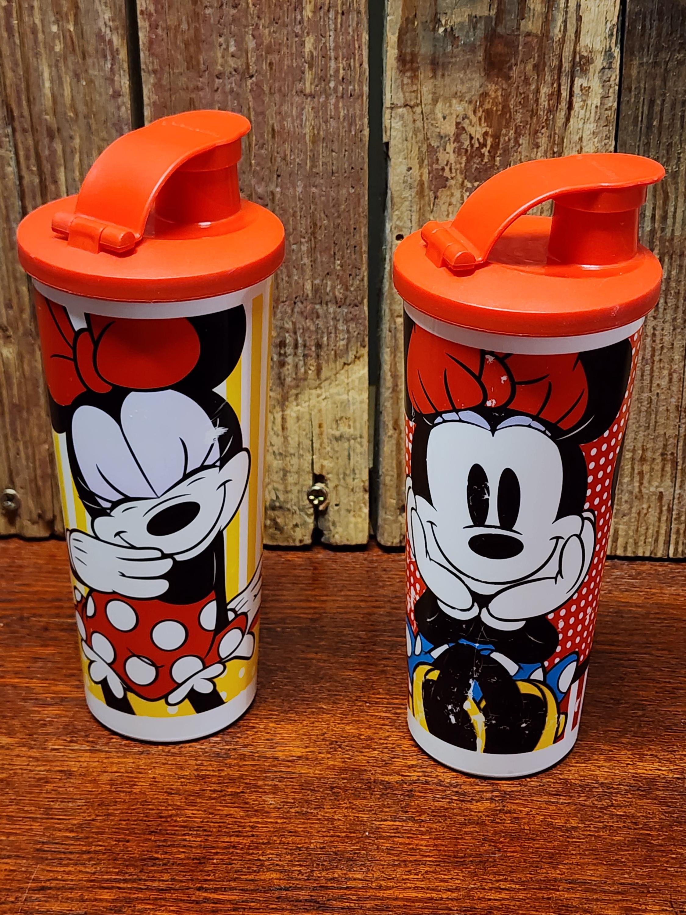 Tupperware Disney Minnie Mouse 16 Oz. Tumblers W/ Flip-top Sipper