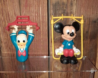 Vintage Disney Mickey and Donald Squeak Toys