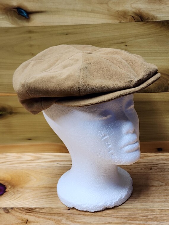 Vintage Tan Newsboy or Gatsby Driving Cap