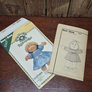 1985 See & Sew Cabbage Patch Kids Clothing Pattern, 5357