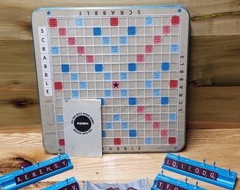 1966 Scrabble Deluxe Edition Crossword Game by Selchow and Righter (No Box)