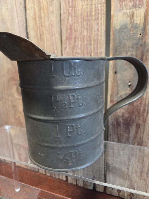 Vintage Tin Measuring Cup and Measuring Spoon/bottle Opener - Etsy