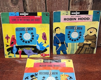 Vintage Columbia Record-a-View (45 RPM and View-Master Discs)