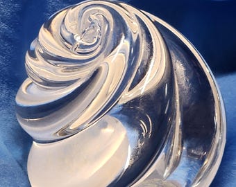 Glass Spiral Twist Sculpture Paperweight