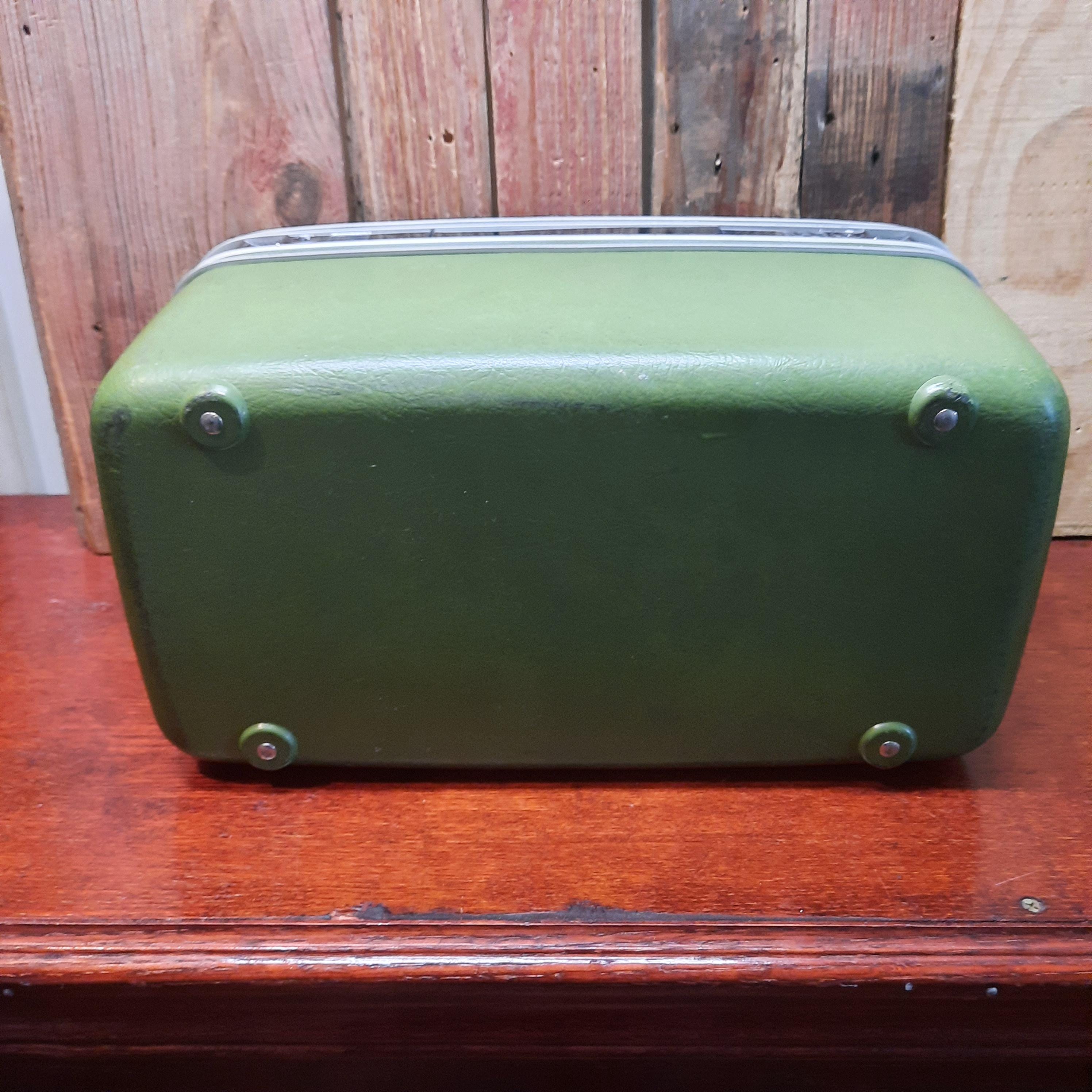 Vintage Samsonite Avocado Green Train Case, Overnight Case