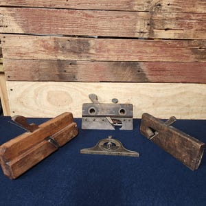 Antique Wood Plow Hand Plane, Two Wood Molding Planes.