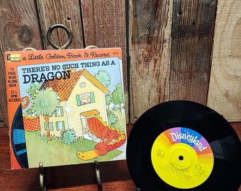 Vintage Disneyland Little Golden Book & Record Set - There's No Such Thing as a Dragon