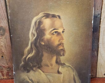 1941 Lithograph - Head of Christ by Warner Sallman