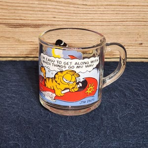Vintage Garfield Glass Mug