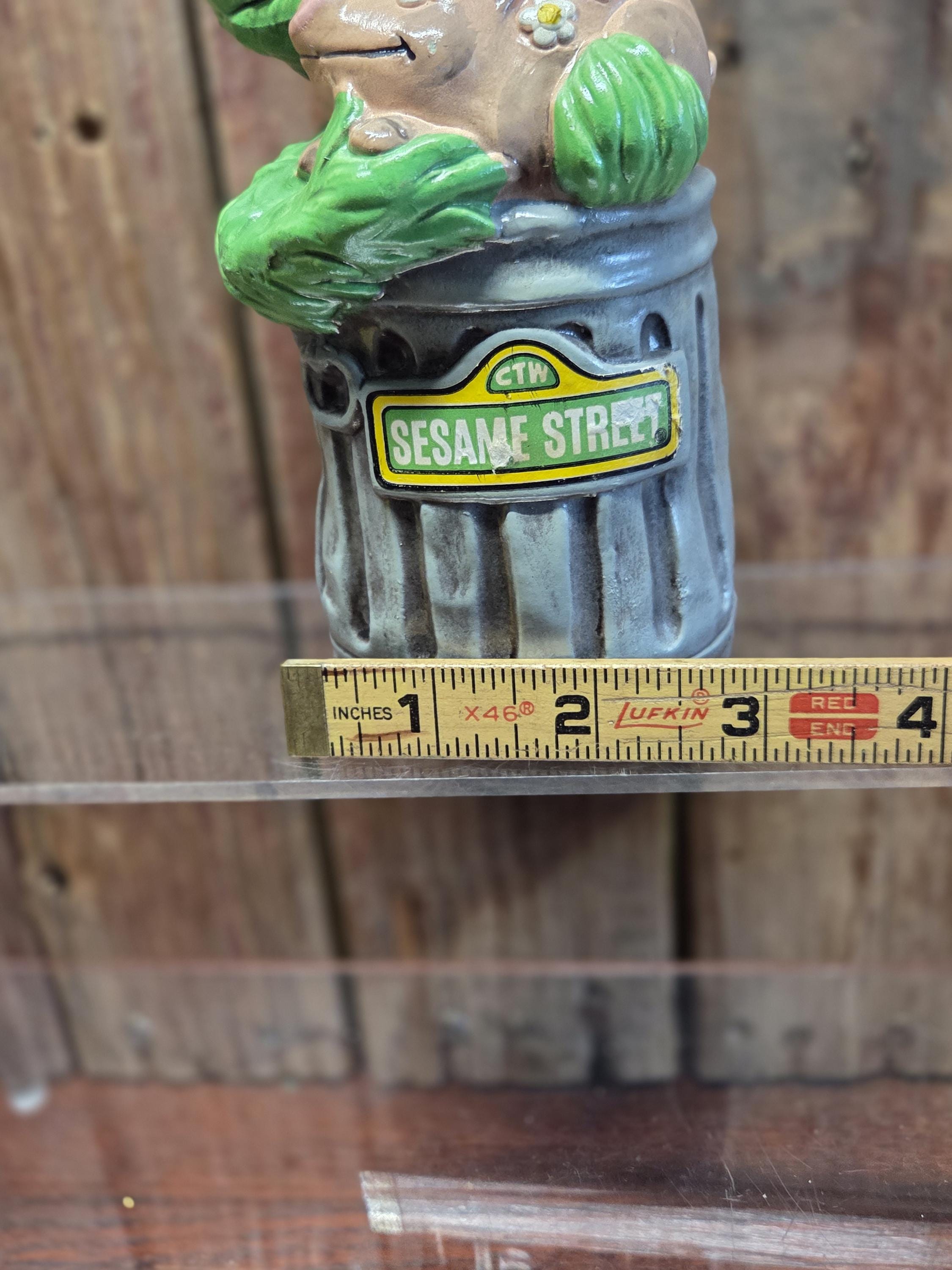 Vintage Oscar the Grouch in Trashcan Piggy Bank, Holding Pig - Etsy
