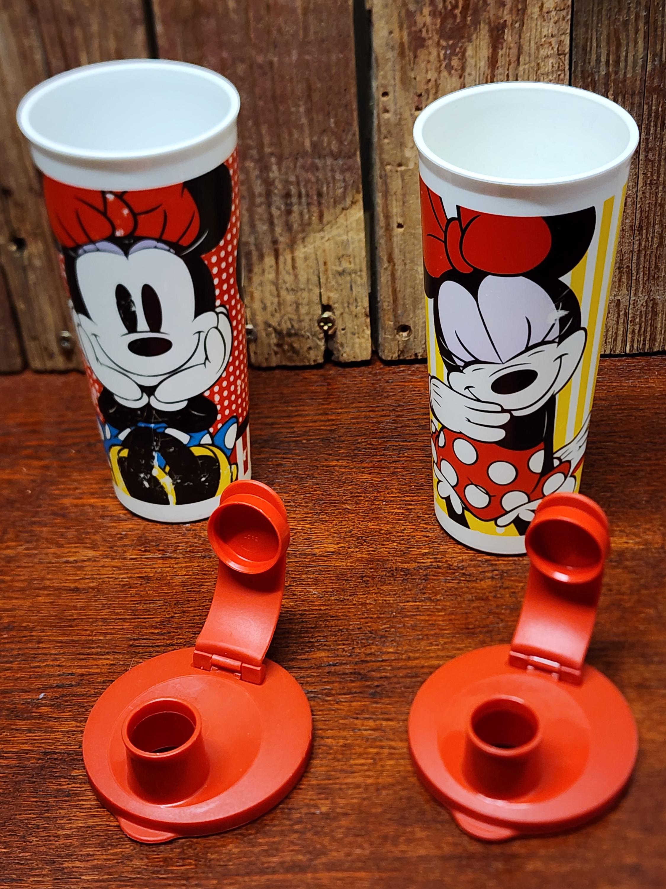 Tupperware Disney Minnie Mouse 16 Oz. Tumblers W/ Flip-top Sipper