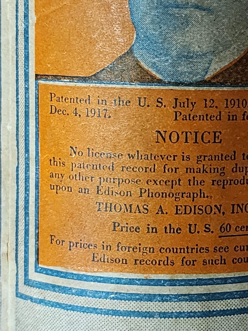 Edison Blue Color Antique Edison Blue Amberol Record - Etsy