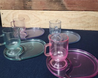 Vintage Tupperware Stackable Preludio Aquarell Acrylic Snack Set