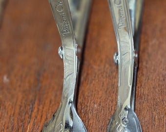 Pampered Chef Serving Spoon Tongs, Small and Large, Stainless Steel