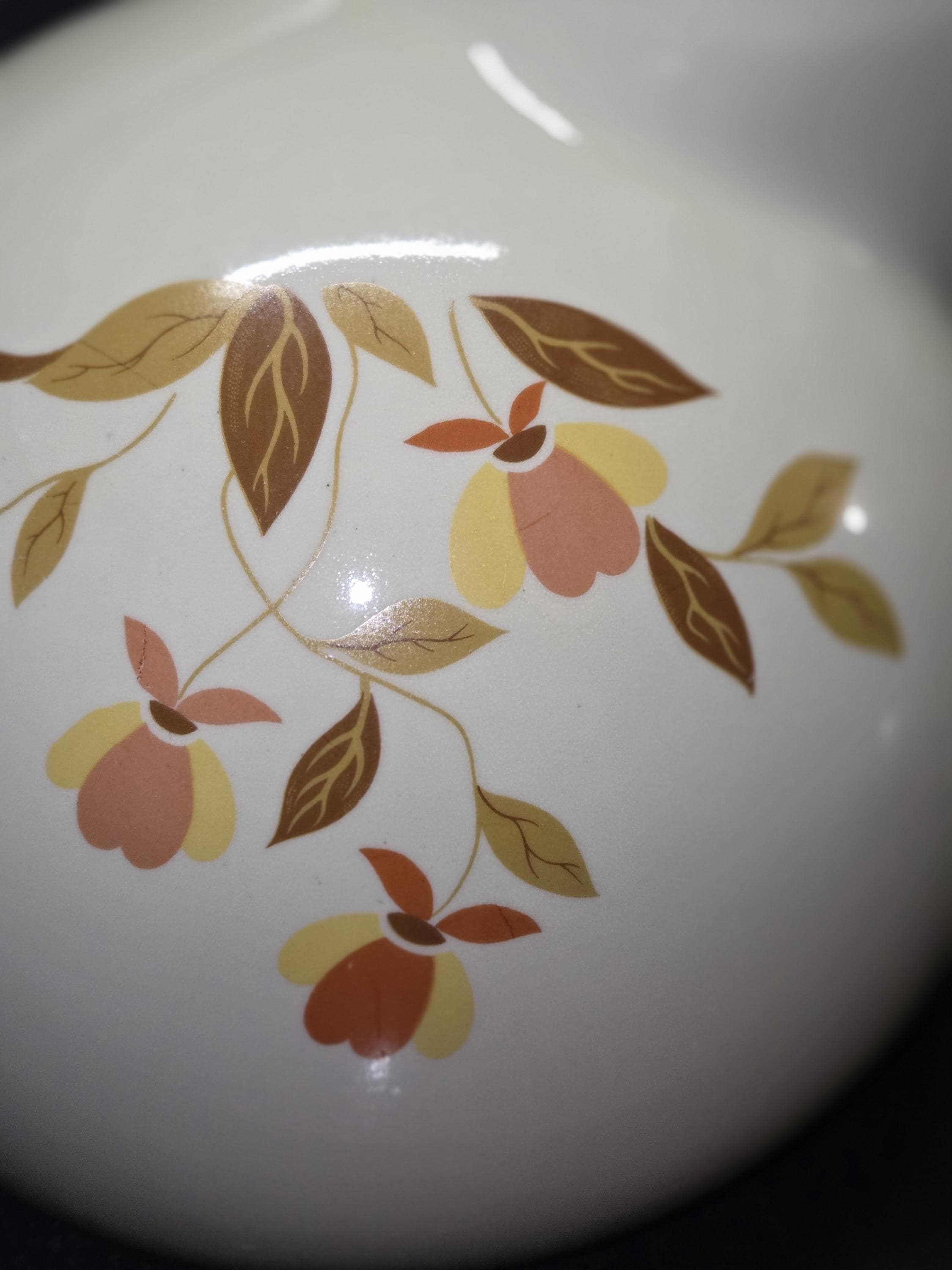 1940s Hall China Company, Jewelry Tea Company, Autumn Leaf