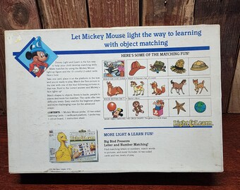 Vintage Milton Bradley Light & Learn Game Featuring Walt Disney's