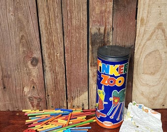 1964 Tinkertoy - Tinker Zoo Set (original Canister) - Etsy