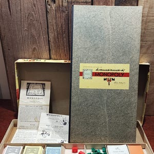 1950s Parker Brothers Monopoly Board Game (Extremely Worn)