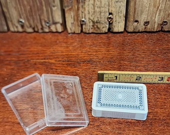 Vintage Miniature Deck of Playing Cards with Plastic Case