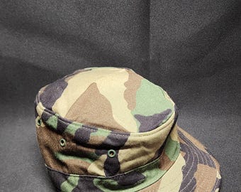 USA Military Issue BDU Woodland Camouflage Patrol Cap (Hot Weather)