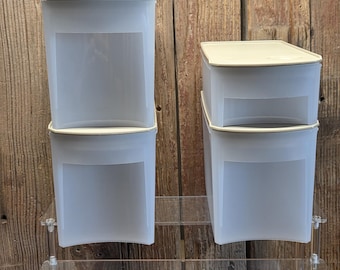 Set of 4 Tupperware Shelf Smart Modular Mates, 2.5 cup and 6 cup, Sheer