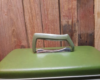 USA 1960’s Samsonite AVOCADO VINTAGE BAG Vintage Samsonite Avocado Green Leather Suitcase 1960s/70s