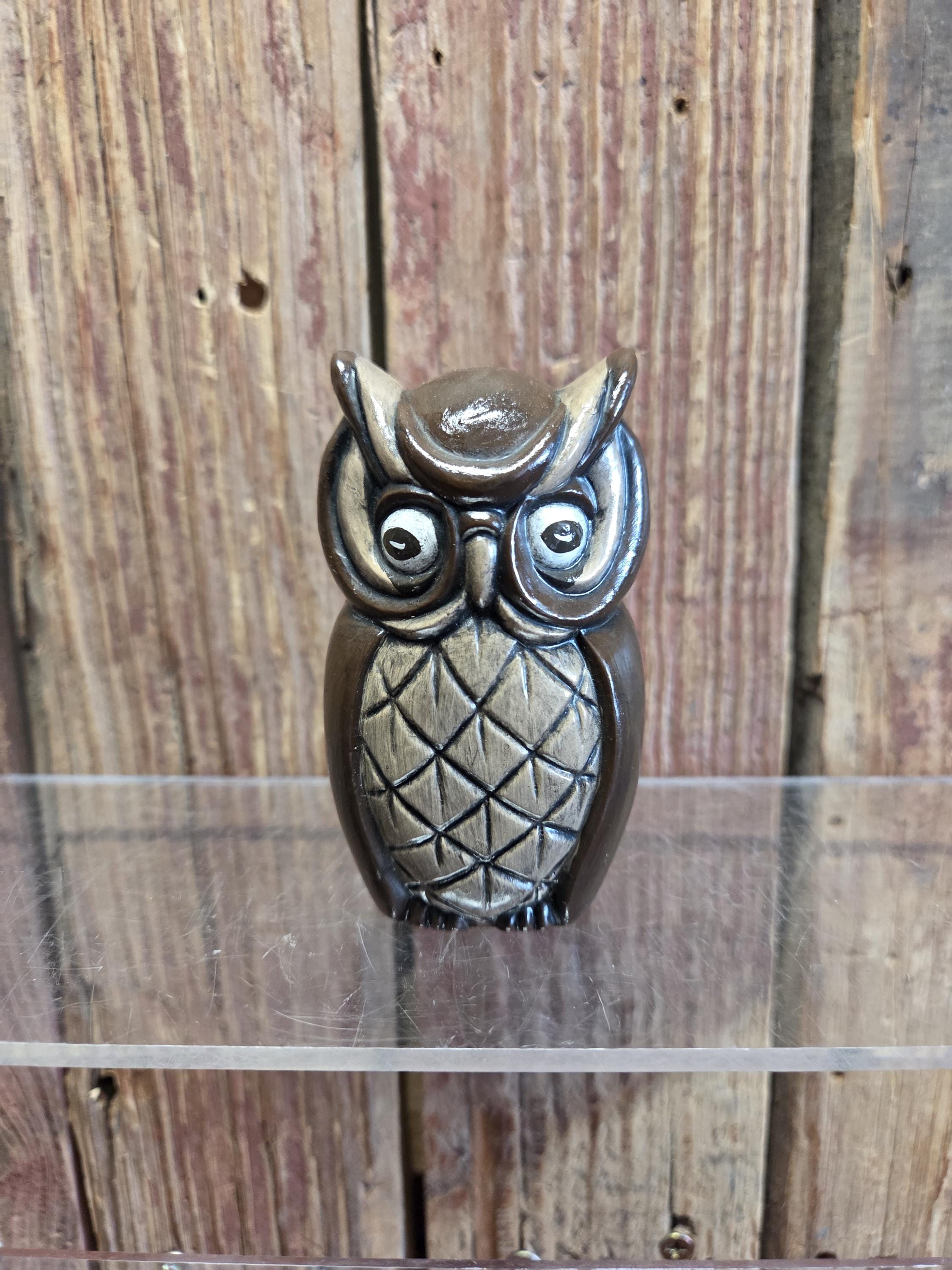 Vintage Ceramic Double Sided Owl Figurine