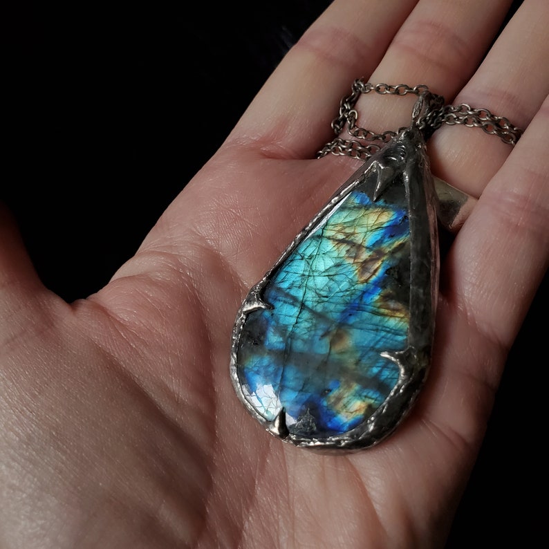 Nordic Shield soft solder pendant with Labradorite image 3