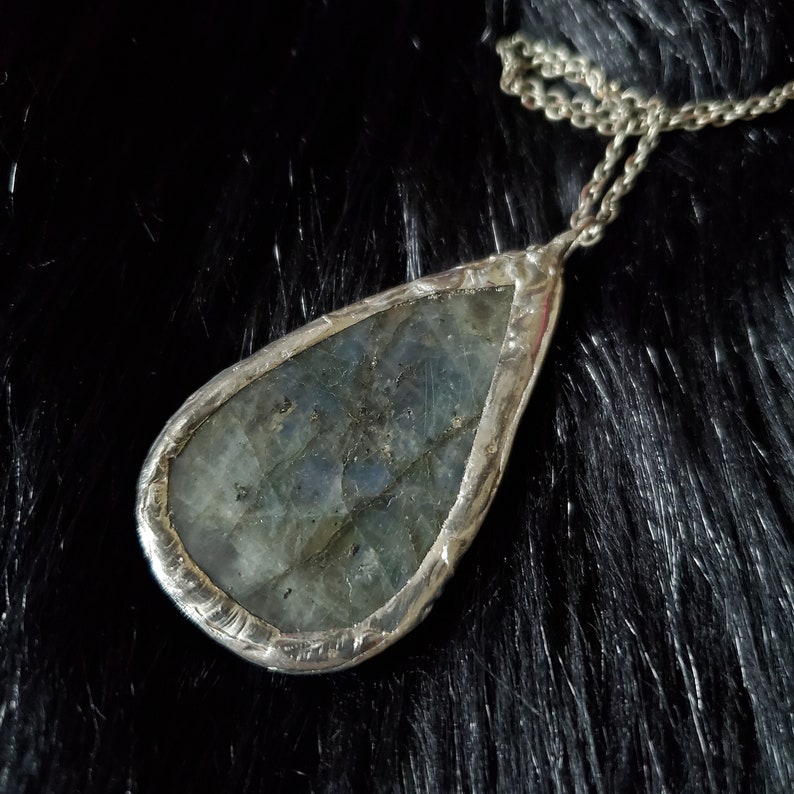 Nordic Shield soft solder pendant with Labradorite image 2