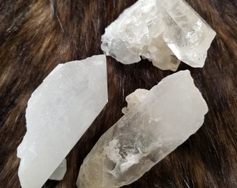 Medium Raw Brazilian Quartz Crystal Clusters and Points