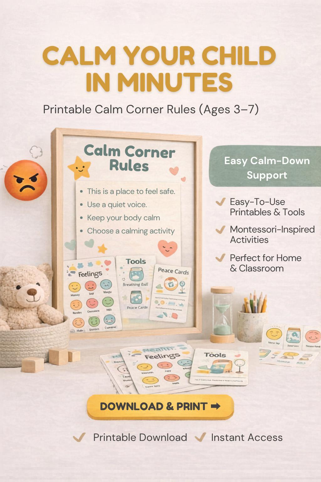 Calm Corner Rules Poster – Tantrum Relief Chart - Etsy