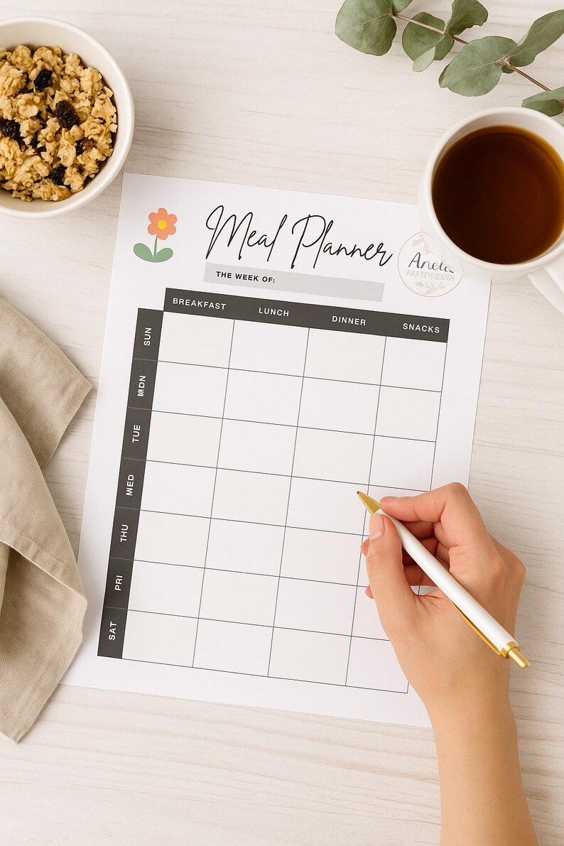 Floral Weekly Meal Planner Printable | Food Tracker (digital Download ...