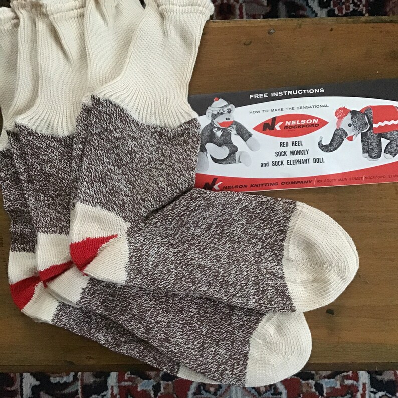 Vintage Red Heel Socks 3 Pair/pack Rockford Nelson Etsy