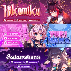 Bannière Twitch personnalisée | Bannière Anime | Conception de bannière | Bannière Twitter | Bannière Youtube | Bannière Discord | Bannière coup de pied | Bannière Twitch