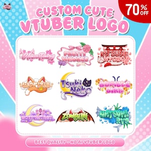 Custom Cute Vtuber Logo | Vtuber Logo, Cute Vtuber Logo, Kawaii Logo, Custom VTuber Logo Commission, PNGTuber Logo for Twitch, Discord