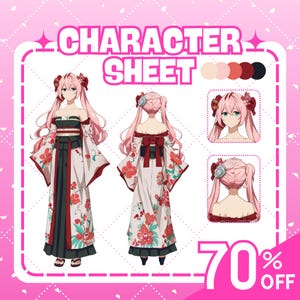 Aangepast referentieblad voor personages voor je avatar | Referentieblad anime | Tekenblad | Vtuber-referentieblad | Aangepast referentieblad