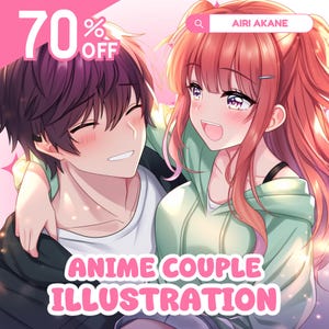 アニメカップルコミッション | アニメカップルPfpイラスト、記念日、アニメイラスト、かわいいアニメカップル、アバター、Pfpアイコン、カップルギフト