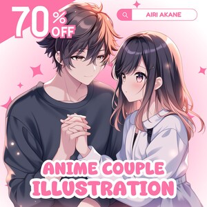Anime Couple Commission | Avatar, Pfp icon, Couple Gift, Anniversary, Anime illustrations, Anime Couple Pfp illustrations, Cute anime couple