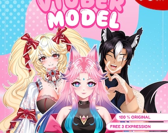 Custom Vtuber Live2d Model Commission | Vtuber Asset | Live2d Vtuber Model | Vtuber Model | Pngtuber | Anime Art | Vtuber Male & Female