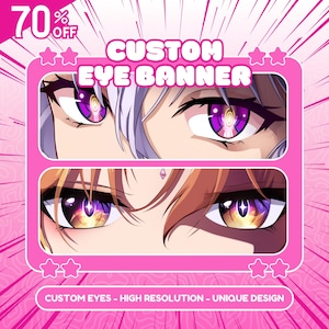 Aangepaste Twitch-banner | Oogbanner | Twitchbanner | Anime-illustratie | Twitter | Youtube | Onenigheid | Hoge resolutie | Bannerontwerp