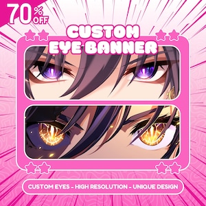 Aangepaste Twitch-banner | Twitchbanner | Anime-illustratie | Oogbanner | Hoge resolutie | Twitter | Youtube | Onenigheid | Bannerontwerp