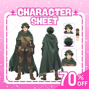 Custom Character Reference Sheet For Your Avatar | Anime Reference Sheet | Vtuber Reference Sheet | Custom Reference Sheet | Character Sheet