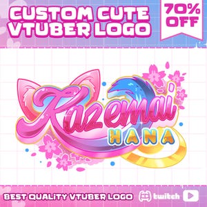 AANGEPASTE VTUBER-LOGO | Vtuber-logo, Vtuber, aangepast Vtuber-logo commissie, schattig logo, aangepast schattig Vtuber-logo, GIFTuber-logo, kawaii-logo
